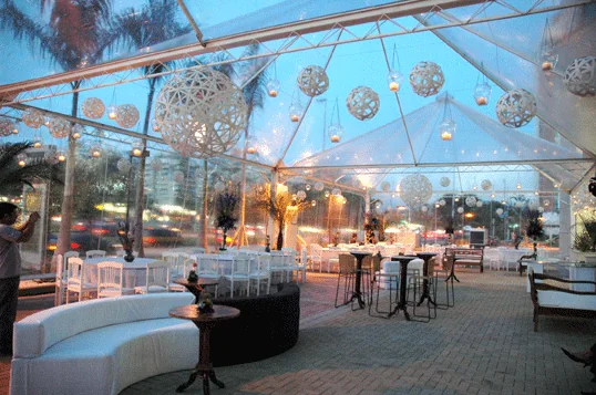 Ambiente decorado para evento da Odebrecht